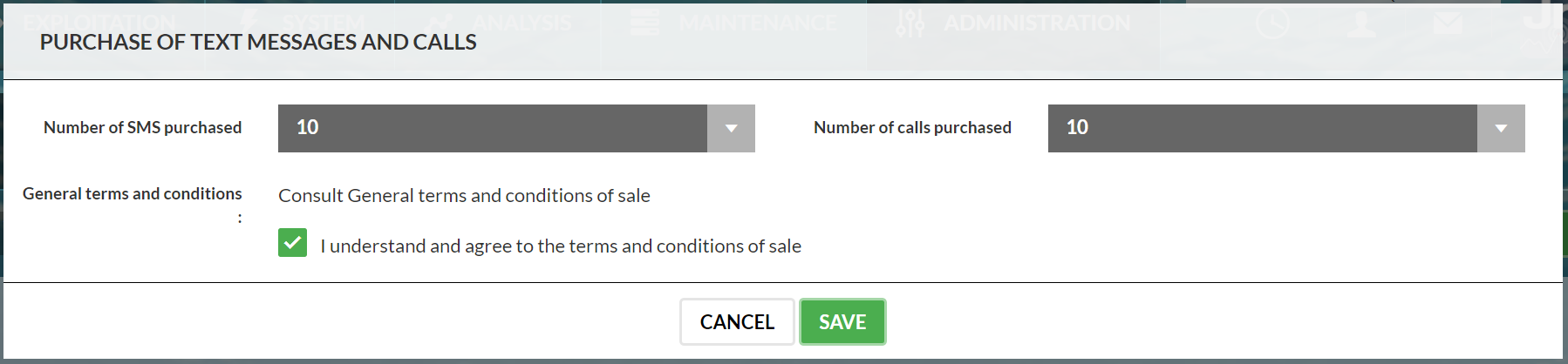 SMS AND CALLS PURCHASE