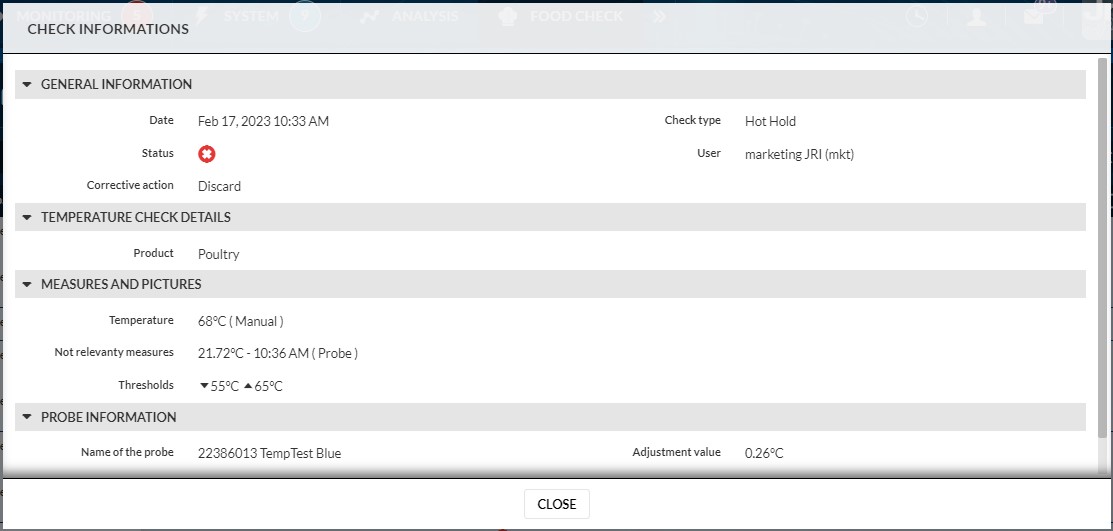 result checks details
