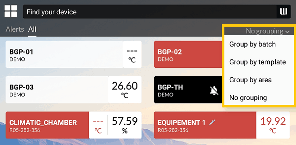 grouping options