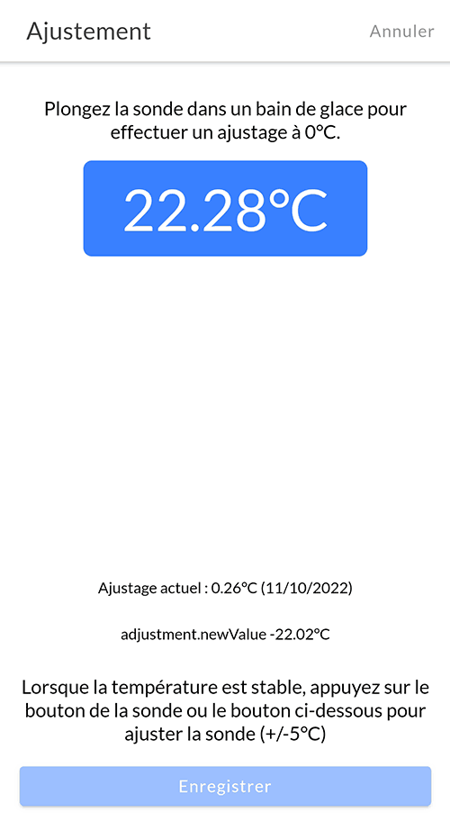 MFC ajustement thermometre