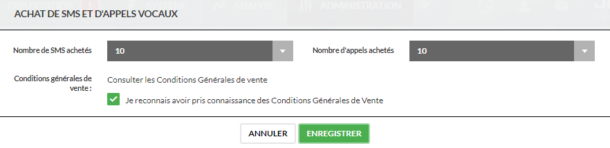 ACHAT DE SMS ET APPELS VOCAUX