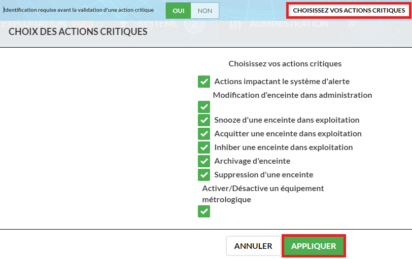 choix actions critiques
