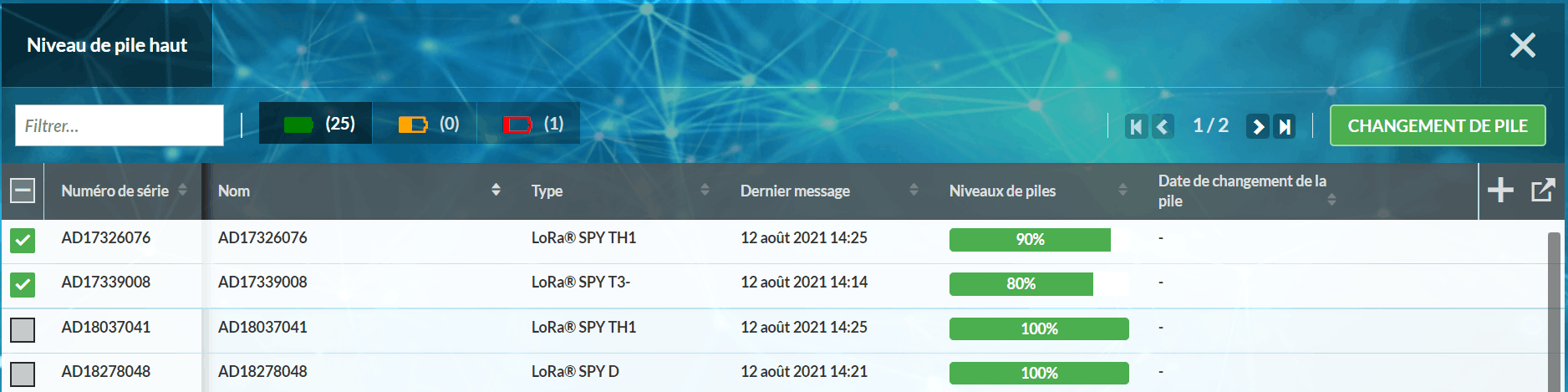 Changement piles
