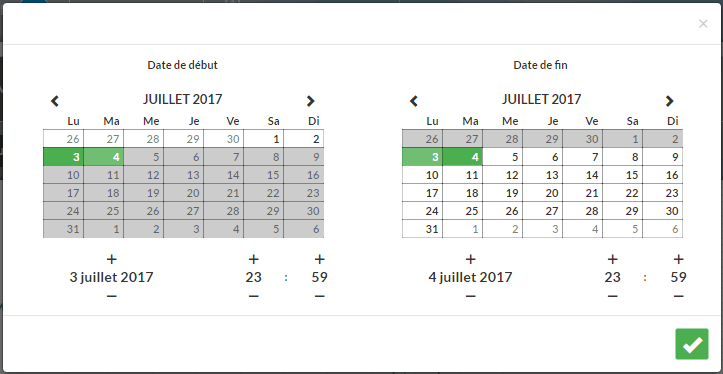 Choix Période d’Affichage