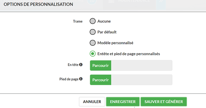 personnalisation des rapports
