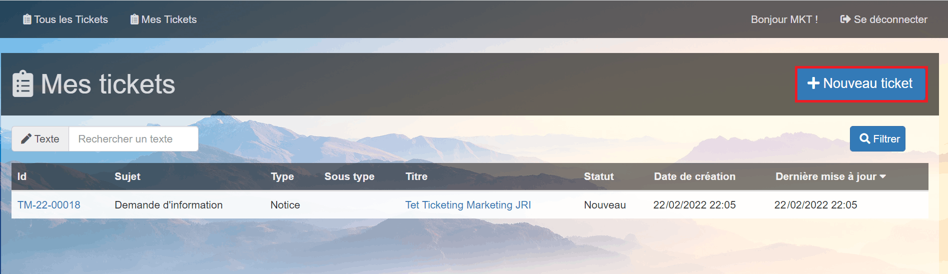 user_accueil ticketing